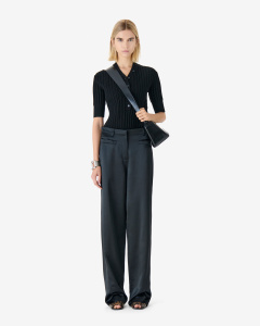 ЧЕРНЫЕ БРЮКИ ШИРОКОГО КРОЯ DAMURY