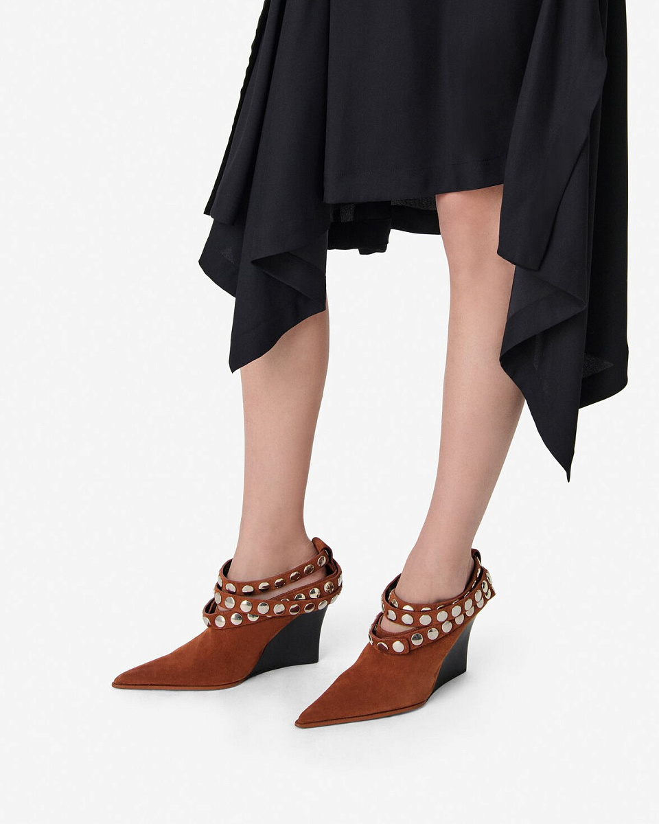 КОРИЧНЕВЫЕ МЮЛИ ИЗ ЗАМШИ С ЗАКЛЕПКАМИ FAUVE CLICK SUEDE