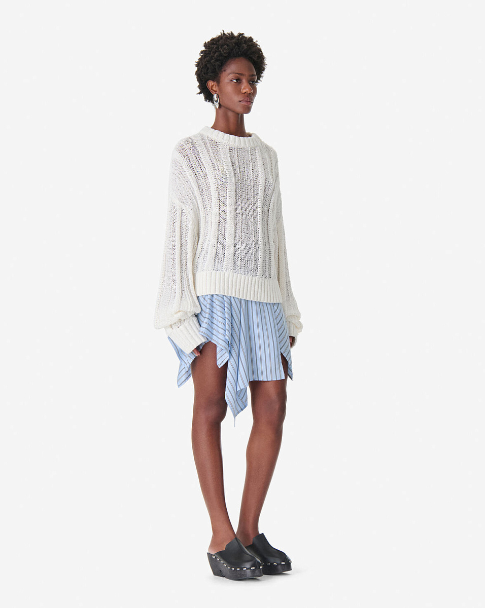 БЕЛЫЙ ДЖЕМПЕР ИЗ АЖУРНОГО ТРИКОТАЖА MELYORA