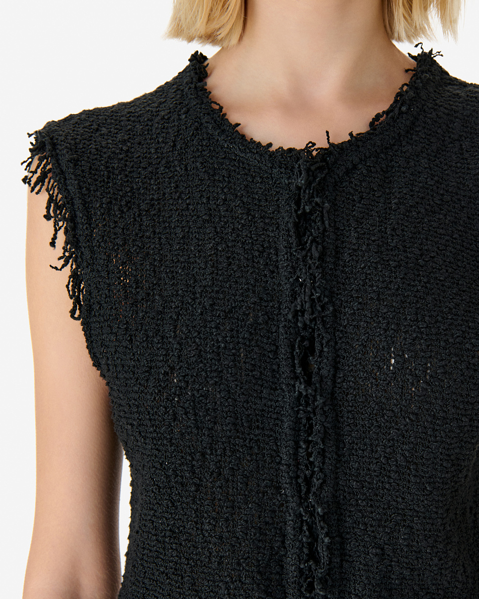 ЧЕРНЫЙ ЖИЛЕТ С БАХРОМОЙ SHANNY ЧЕРНЫЙ ЖИЛЕТ С БАХРОМОЙ SHANNY