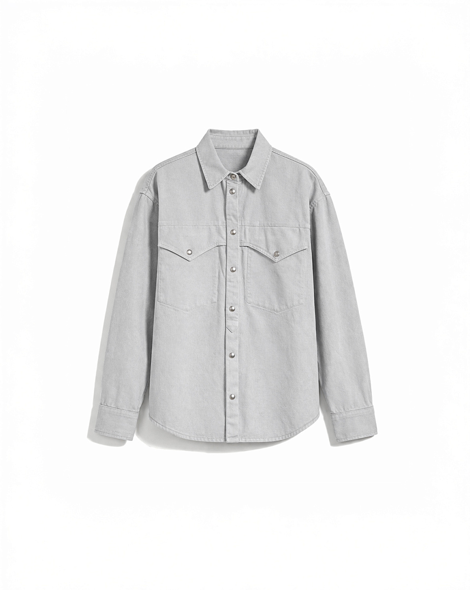 ВЕРХНЯЯ РУБАШКА ИЗ ДЕНИМА В СЕРОМ ЦВЕТЕ ANTONIA