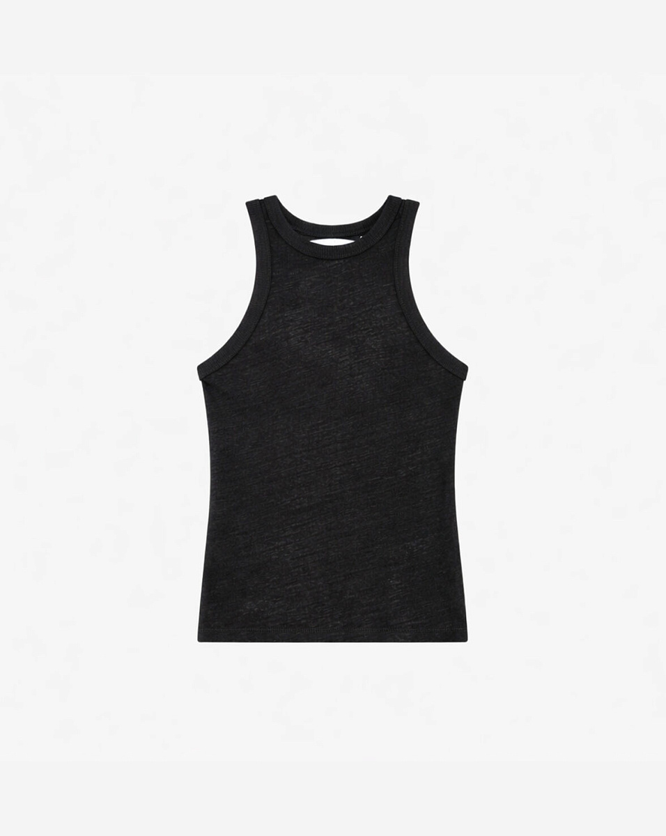 ЧЕРНЫЙ ЛЬНЯНОЙ ТОП SAFRINA