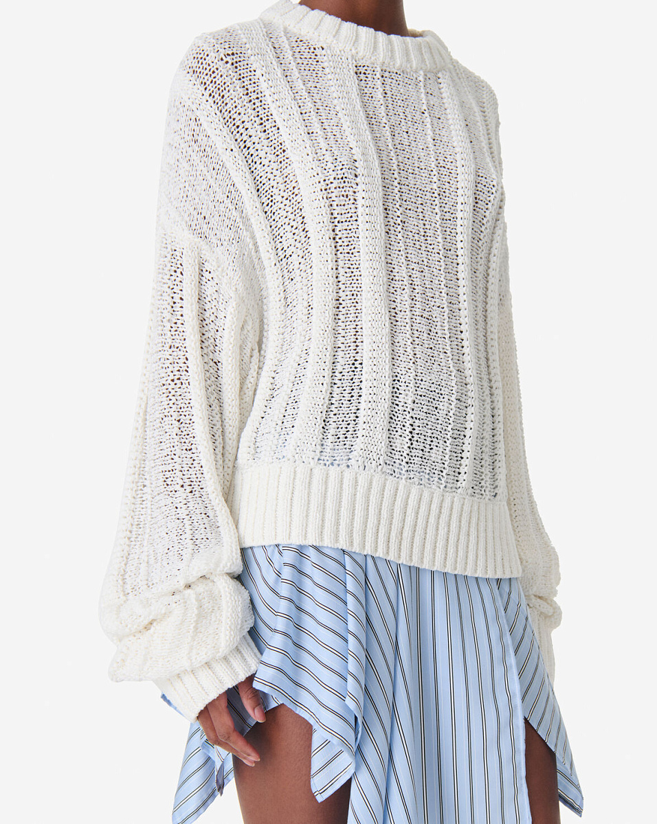 БЕЛЫЙ ДЖЕМПЕР ИЗ АЖУРНОГО ТРИКОТАЖА MELYORA