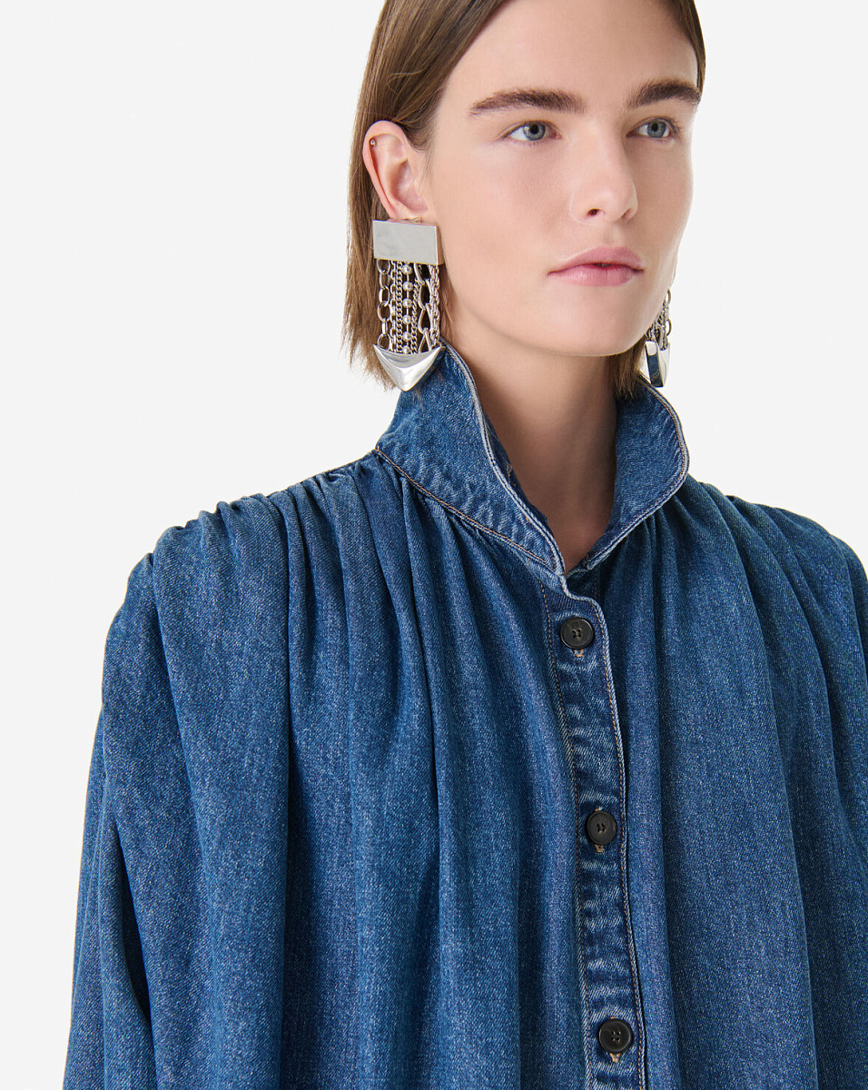 ВЕРХНЯЯ РУБАШКА ИЗ СТРУЯЩЕГОСЯ ДЕНИМА JULIE ВЕРХНЯЯ РУБАШКА ИЗ СТРУЯЩЕГОСЯ ДЕНИМА JULIE