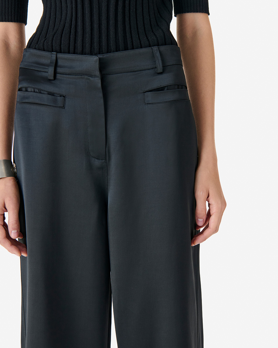 ЧЕРНЫЕ БРЮКИ ШИРОКОГО КРОЯ DAMURY