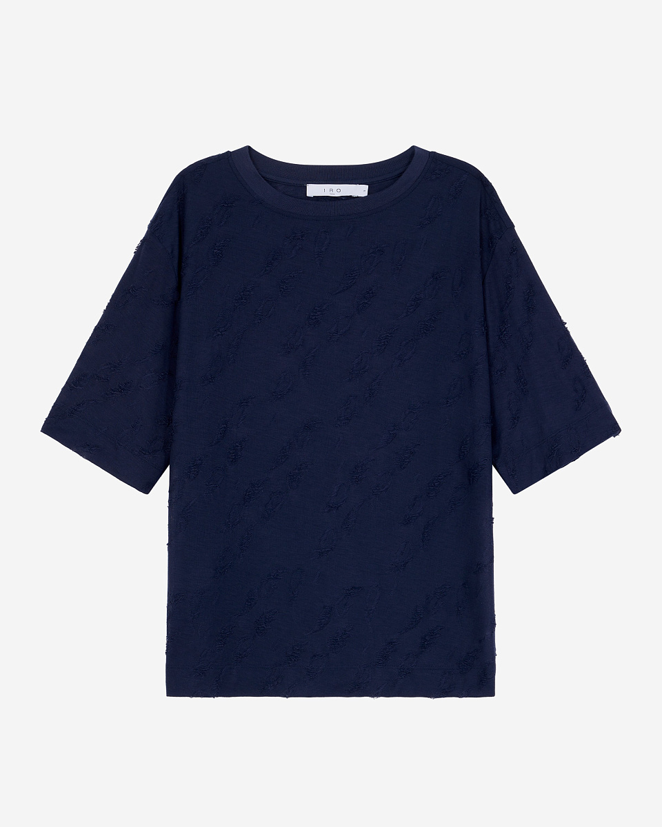 СИНЯЯ ФУТБОЛКА С УЗОРОМ ПЕЙСЛИ HEVEN