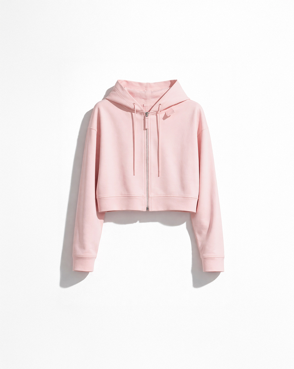 РОЗОВЫЙ СВИТШОТ КРОЯ ОВЕРСАЙЗ С КАПЮШОНОМ VALENA