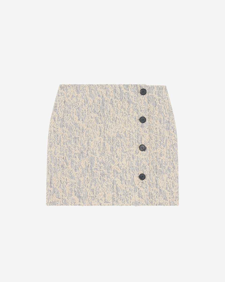 БЕЖЕВАЯ МИНИ-ЮБКА ИЗ ТВИДА ELIXIO