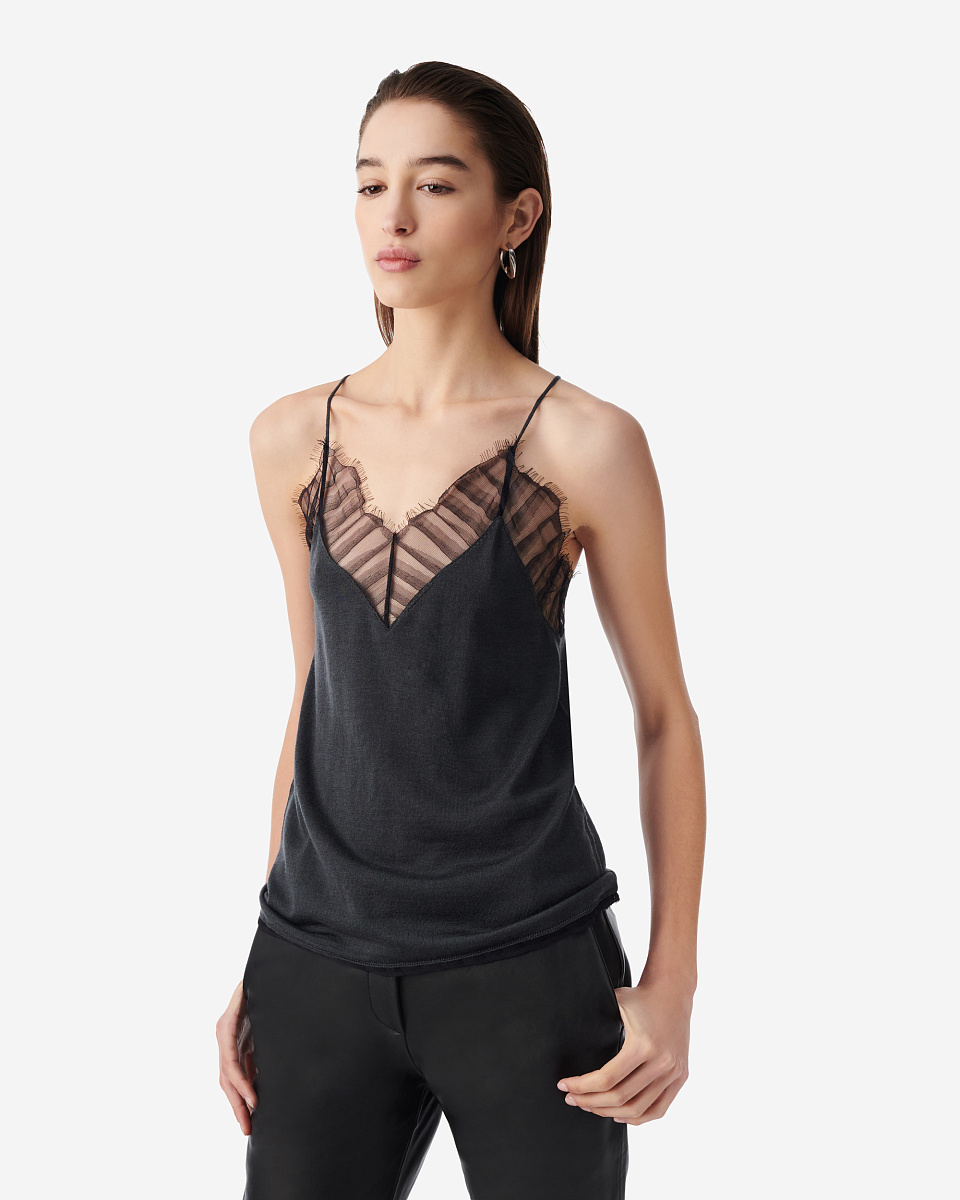 ТРИКОТАЖНЫЙ ТОП С КРУЖЕВОМ MAELLY