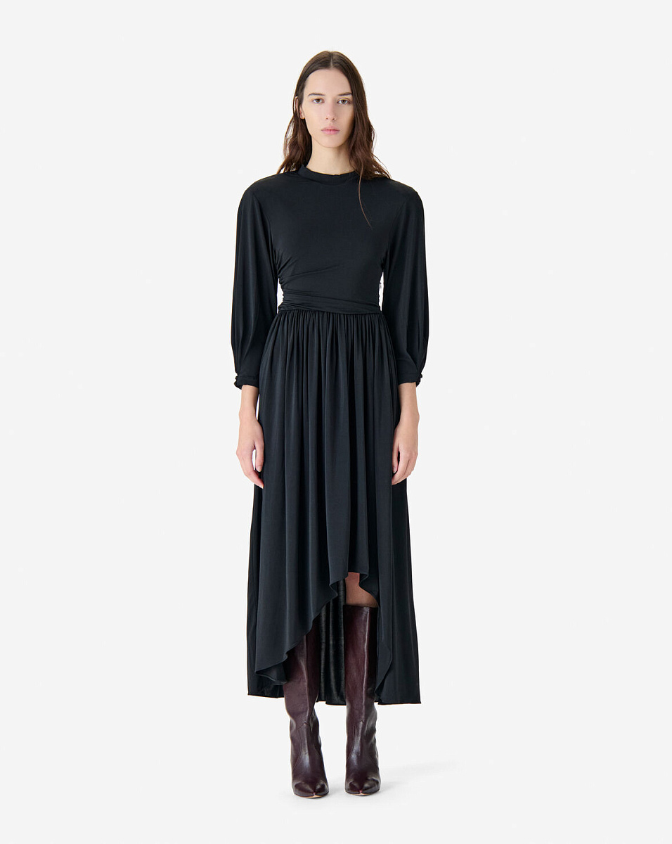 ДЛИННОЕ ПЛАТЬЕ СО СБОРКАМИ НА ТАЛИИ GLINDA