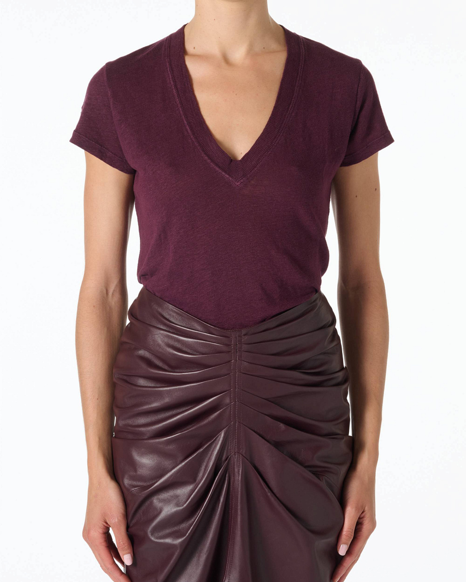 ЛЬНЯНАЯ ФУТБОЛКА C V-ОБРАЗНЫМ ВЫРЕЗОМ RODEO