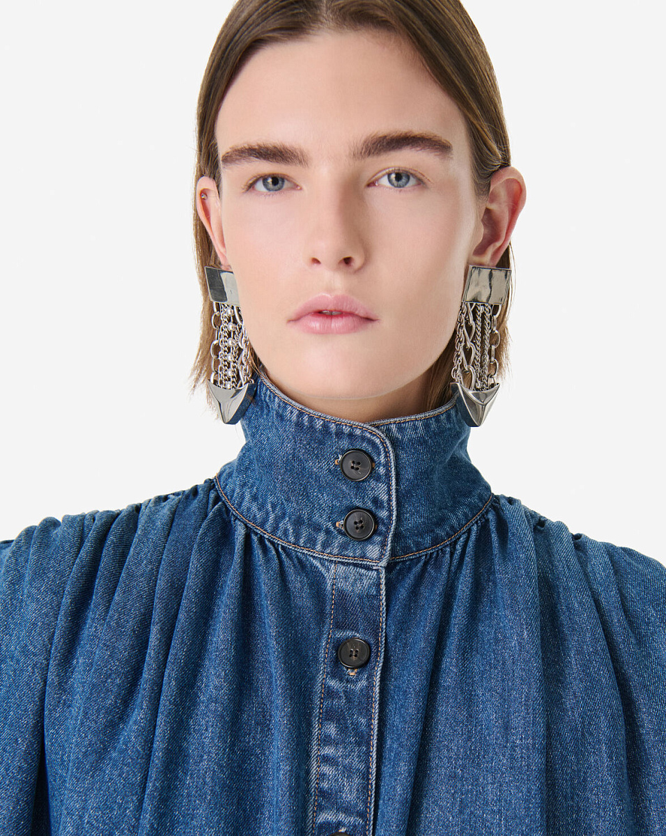 ВЕРХНЯЯ РУБАШКА ИЗ СТРУЯЩЕГОСЯ ДЕНИМА JULIE ВЕРХНЯЯ РУБАШКА ИЗ СТРУЯЩЕГОСЯ ДЕНИМА JULIE