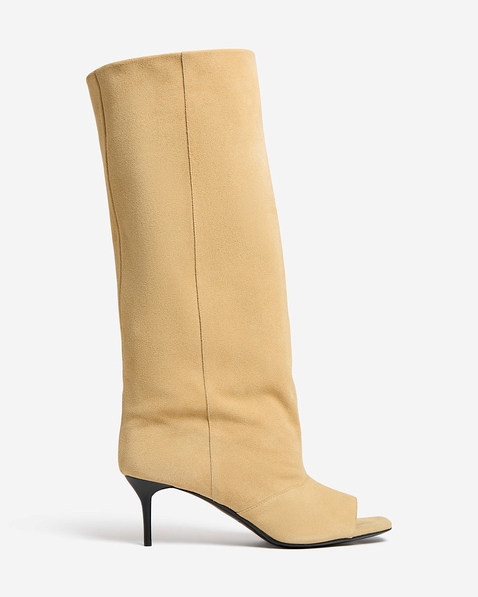 БЕЖЕВЫЕ САПОГИ ИЗ ЗАМШИ С ОТКРЫТЫМ МЫСОМ SLOUCHYSD