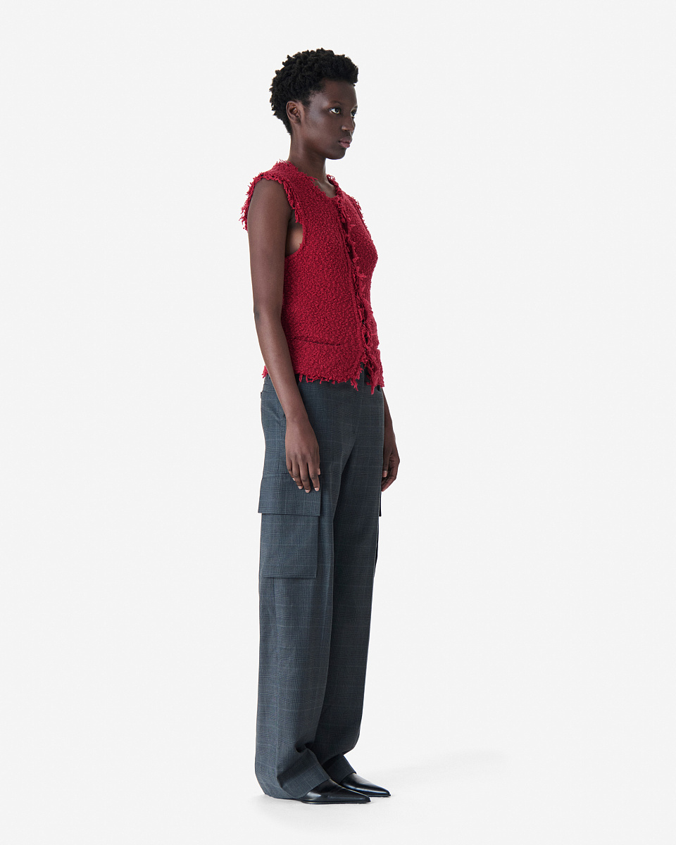 КРАСНЫЙ ЖИЛЕТ С БАХРОМОЙ SHANNY