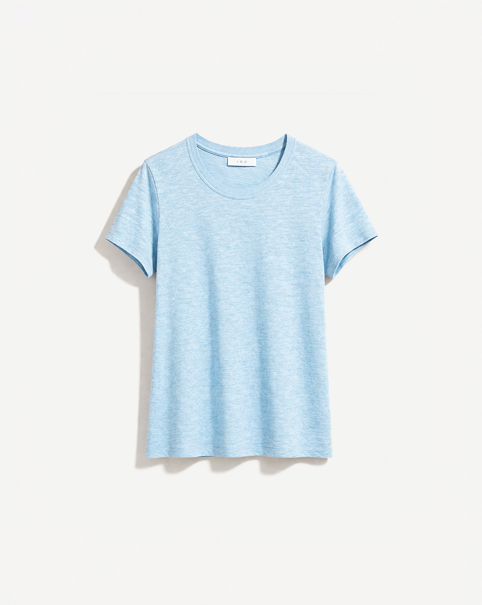 ГОЛУБАЯ ЛЬНЯНАЯ ФУТБОЛКА С КРУГЛЫМ ВЫРЕЗОМ THIRD