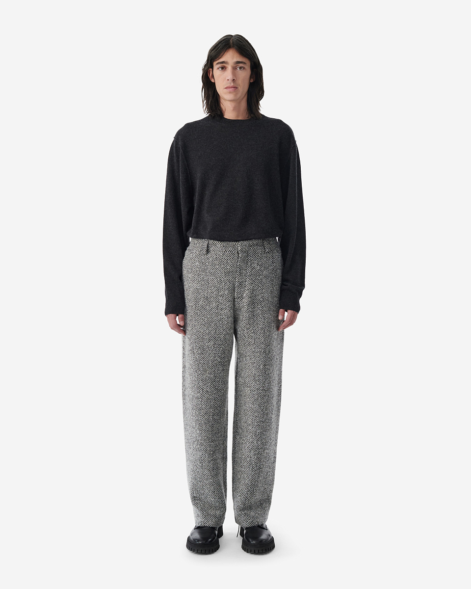 БРЮКИ ИЗ СМЕСОВОЙ ШЕРСТИ В ЕЛОЧКУ CEDRIK