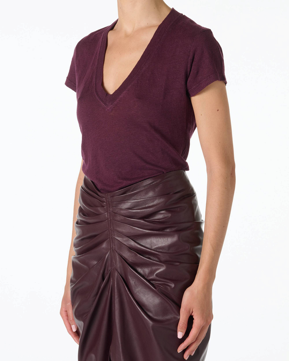 ЛЬНЯНАЯ ФУТБОЛКА C V-ОБРАЗНЫМ ВЫРЕЗОМ RODEO