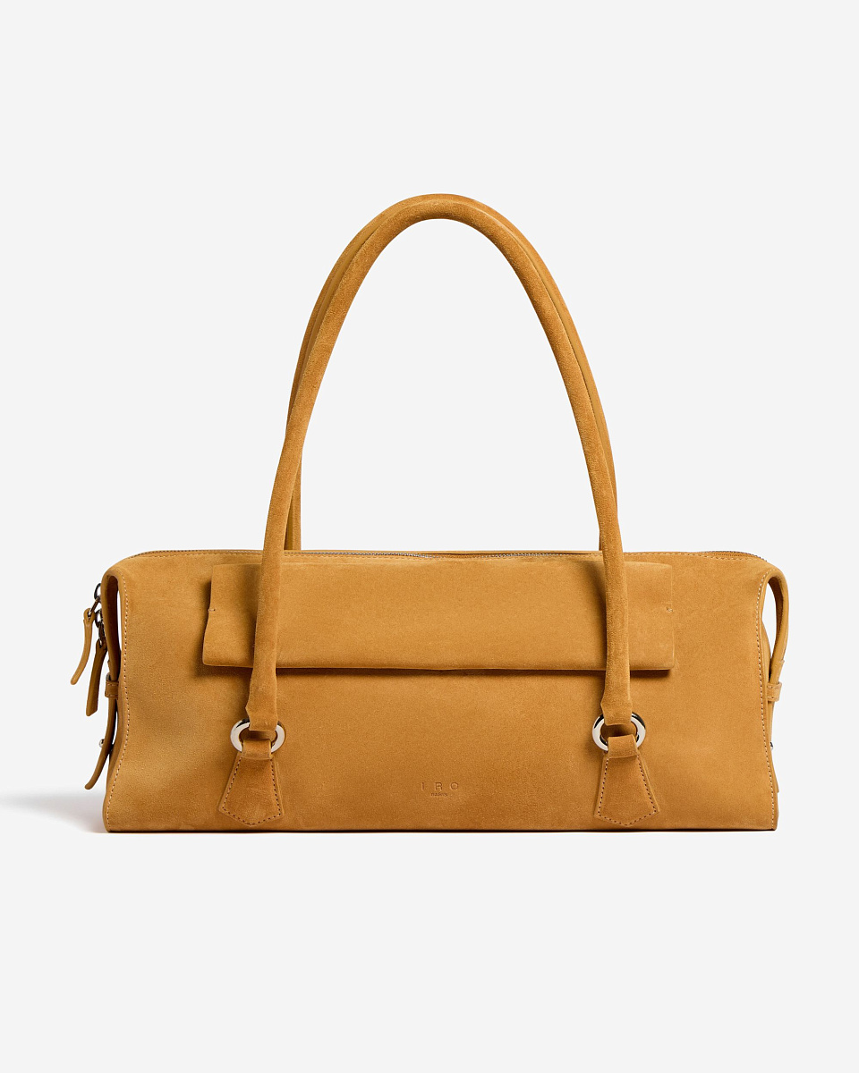 БЕЖЕВАЯ СУМКА-БОУЛИНГ ИЗ ЗАМШИ ALTOSD