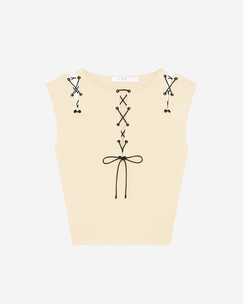 БЕЖЕВЫЙ ТОП СО ШНУРОВКОЙ FELICINE