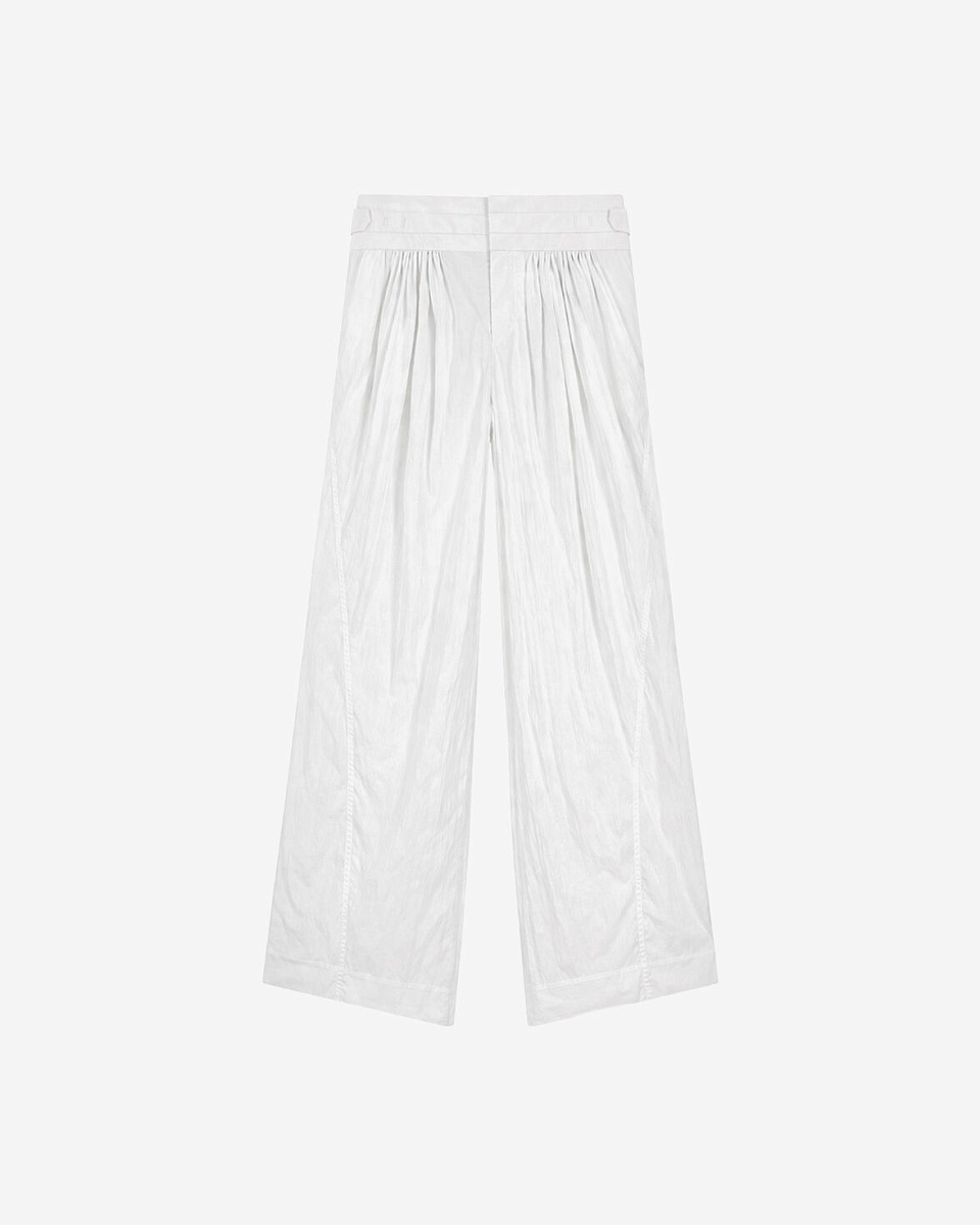 БЕЛЫЕ БРЮКИ ШИРОКОГО КРОЯ С РЕГУЛИРУЕМЫМ ПОЯСОМ WANNI