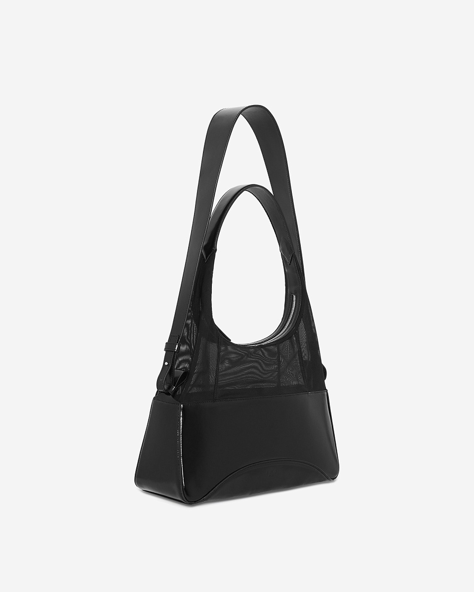 СУМКА-ХОБО ИЗ ДВУХ МАТЕРИАЛОВ TANDEM GLOSS