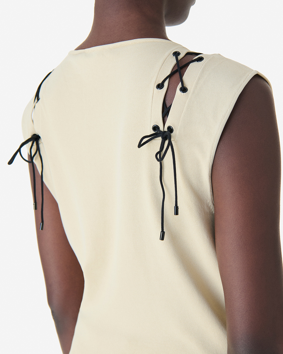 БЕЖЕВЫЙ ТОП СО ШНУРОВКОЙ FELICINE