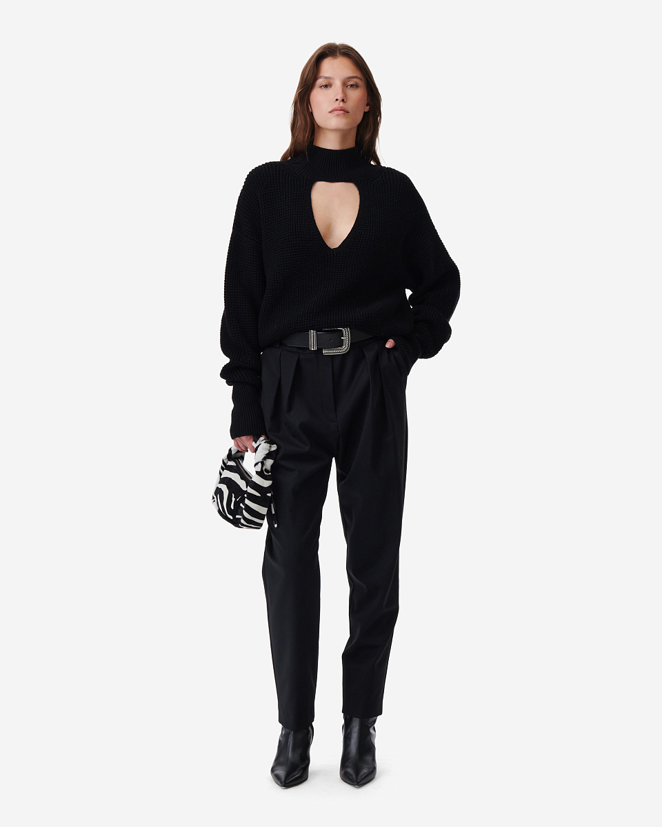 СВИТЕР С ВОРОТНИКОМ-СТОЙКОЙ И ВЫРЕЗОМ GAID