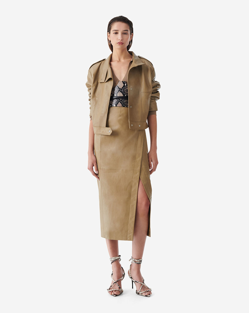 ЮБКА НА ЗАПАХ ИЗ КОЖИ CASSILDE