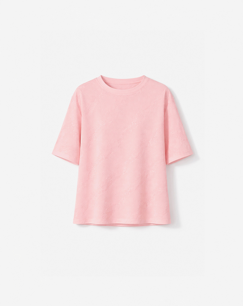 РОЗОВАЯ ФУТБОЛКА С УЗОРОМ ПЕЙСЛИ HEVEN