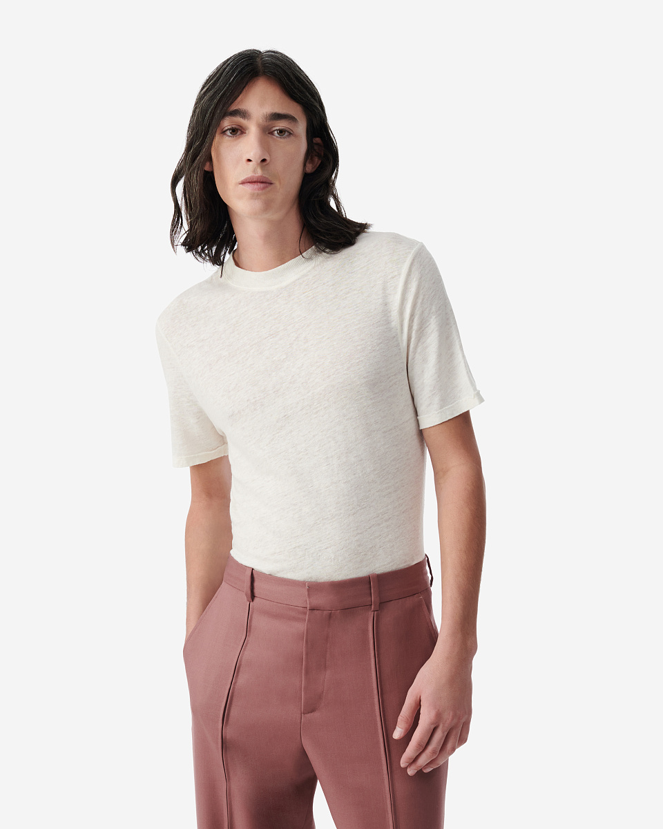 ЛЬНЯНАЯ ФУТБОЛКА С КРУГЛЫМ ВЫРЕЗОМ VANCE