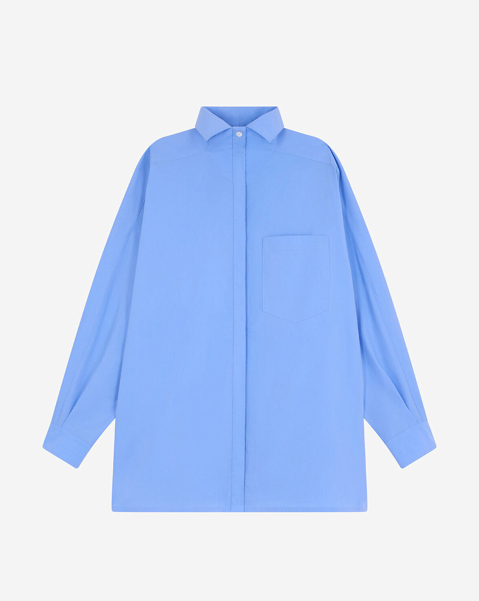 ГОЛУБАЯ РУБАШКА С МАТРОССКИМ ВОРОТНИКОМ NYLIA