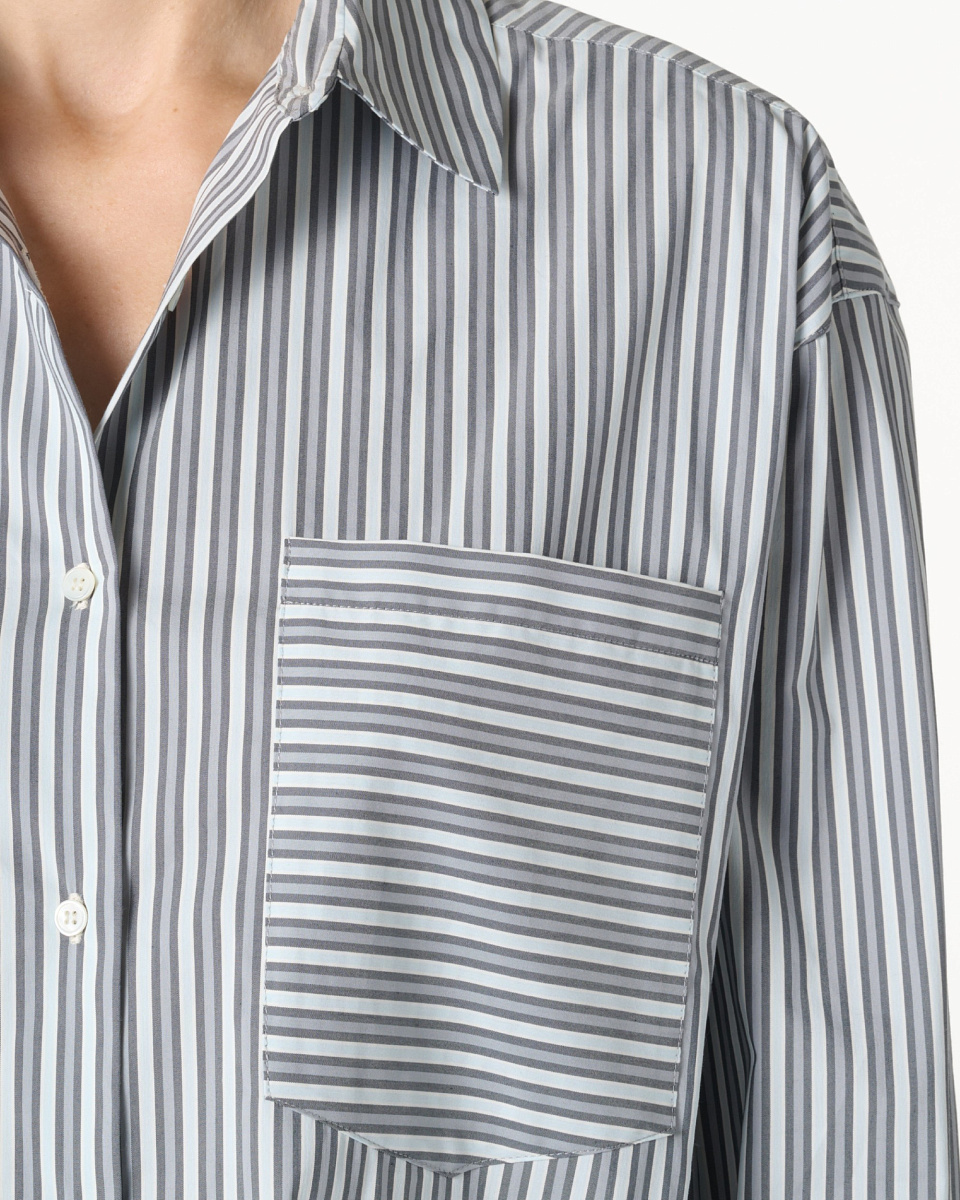 РУБАШКА В ГОЛУБУЮ ПОЛОСКУ LASMY