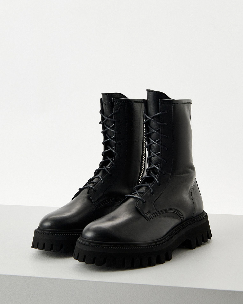 КОЖАНЫЕ БОТИНКИ НА ШНУРОВКЕ KOSMIC