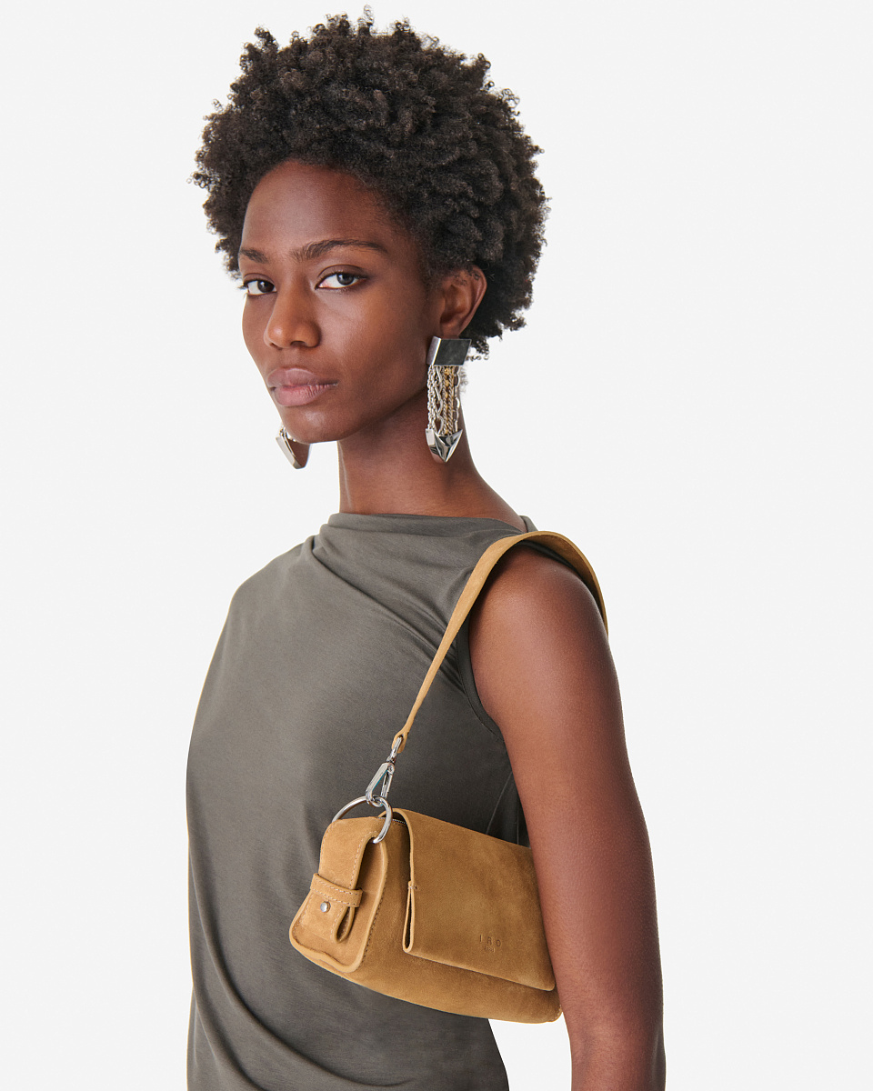 БЕЖЕВАЯ СУМКА-МИНИ ИЗ ЗАМШИ LOOPSD