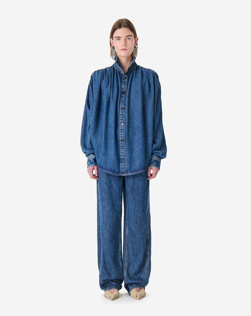 ВЕРХНЯЯ РУБАШКА ИЗ СТРУЯЩЕГОСЯ ДЕНИМА JULIE