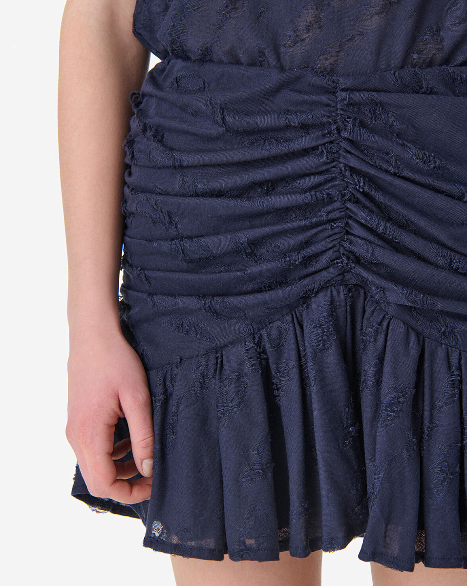 СИНЯЯ МИНИ-ЮБКА СО СБОРКАМИ HASLEY