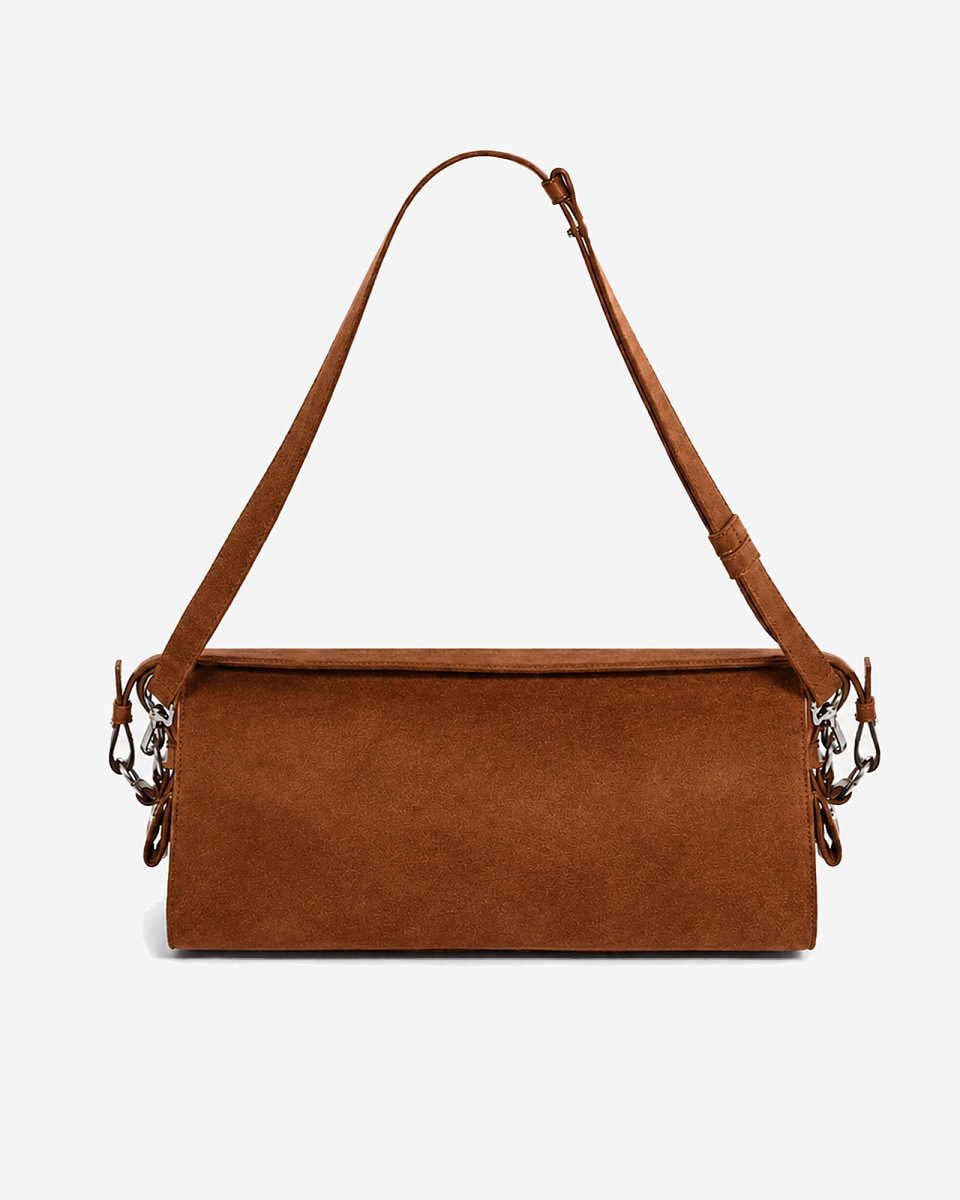 КОРИЧНЕВАЯ СУМКА В СИЛУЭТЕ БОУЛИНГ ИЗ ЗАМШИ NEO ALTO SUEDE