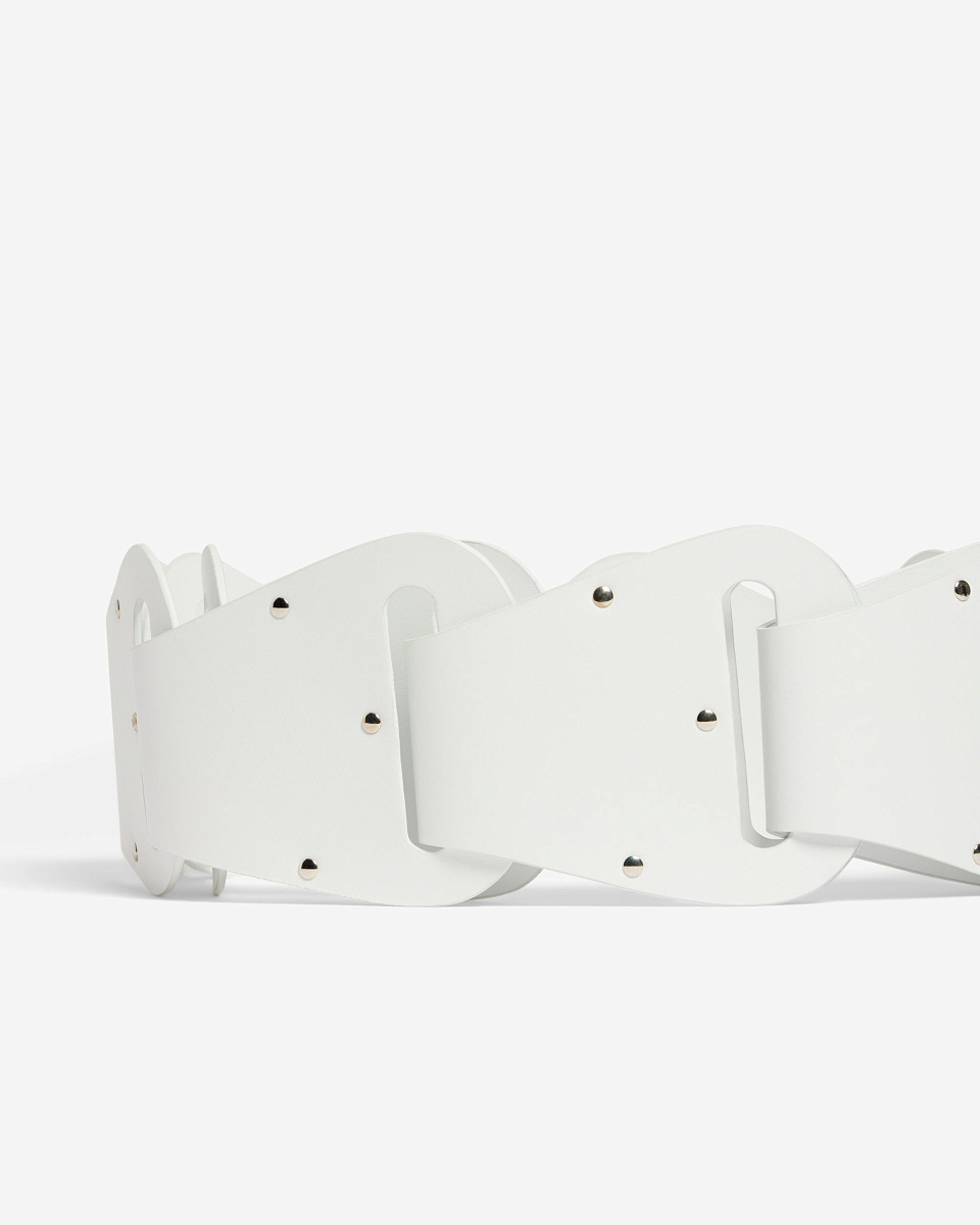 БЕЛЫЙ РЕМЕНЬ ИЗ КОЖИ ORIGAMI