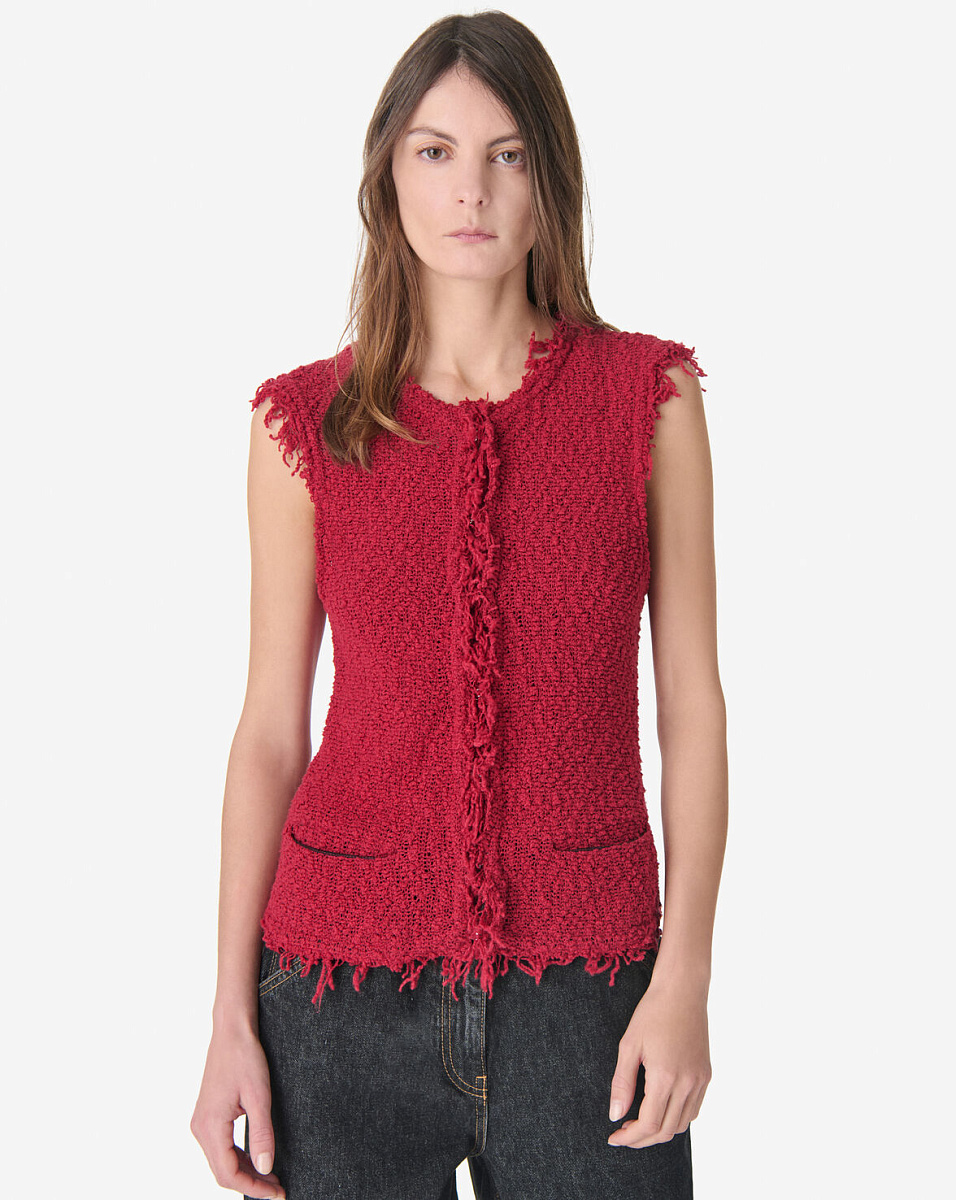 КРАСНЫЙ ЖИЛЕТ С БАХРОМОЙ SHANNY
