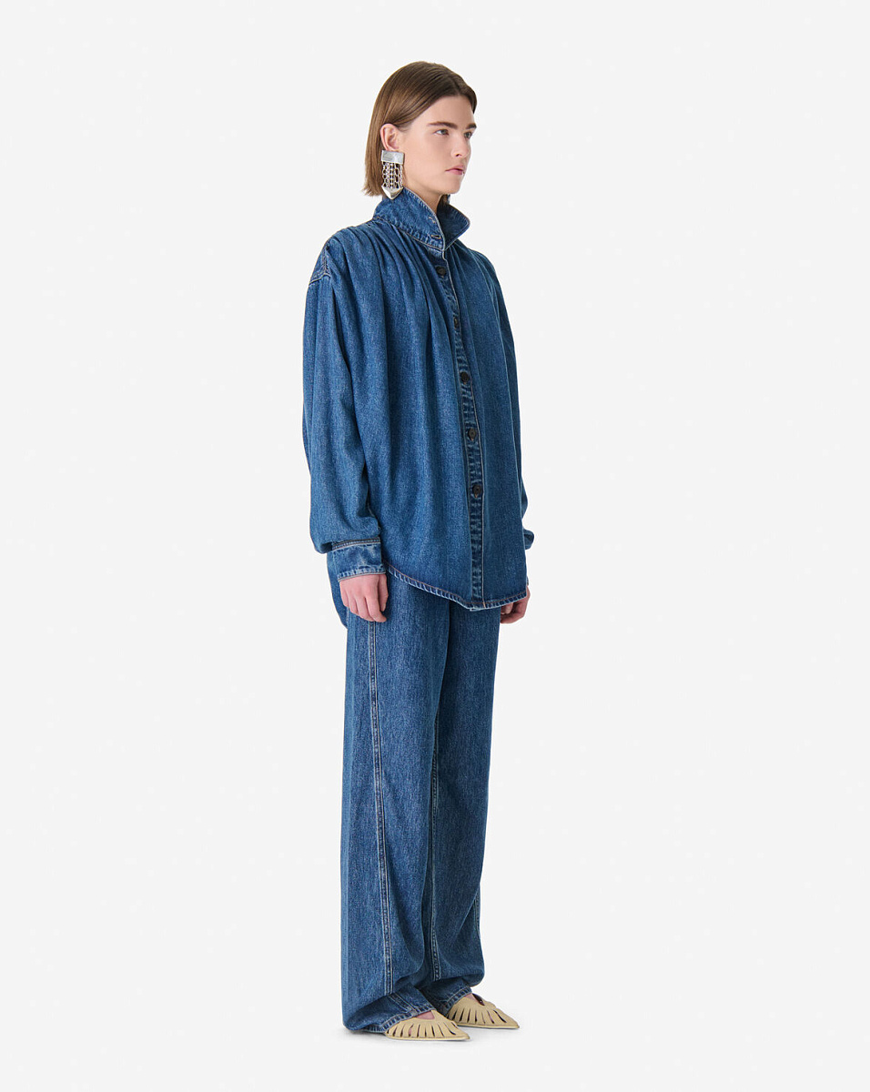 ВЕРХНЯЯ РУБАШКА ИЗ СТРУЯЩЕГОСЯ ДЕНИМА JULIE