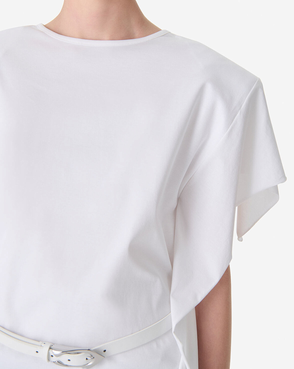 БЕЛАЯ ФУТБОЛКА С ШИРОКИМИ ПЛЕЧАМИ AMORIA