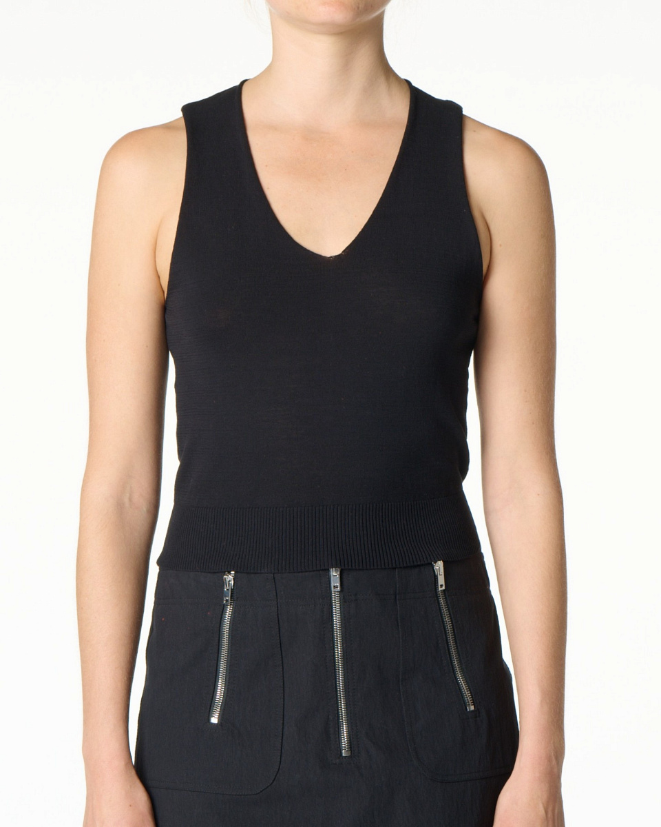 ЧЕРНЫЙ ТРИКОТАЖНЫЙ ТОП NISTA