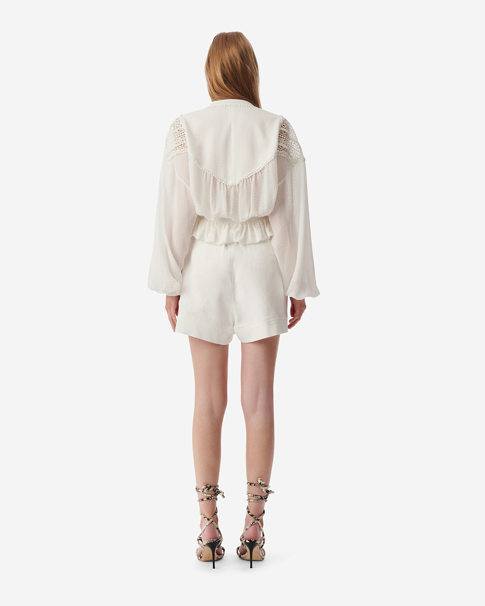 БЛУЗА С КРУЖЕВОМ И ОБЪЕМНЫМИ РУКАВАМИ RIXI