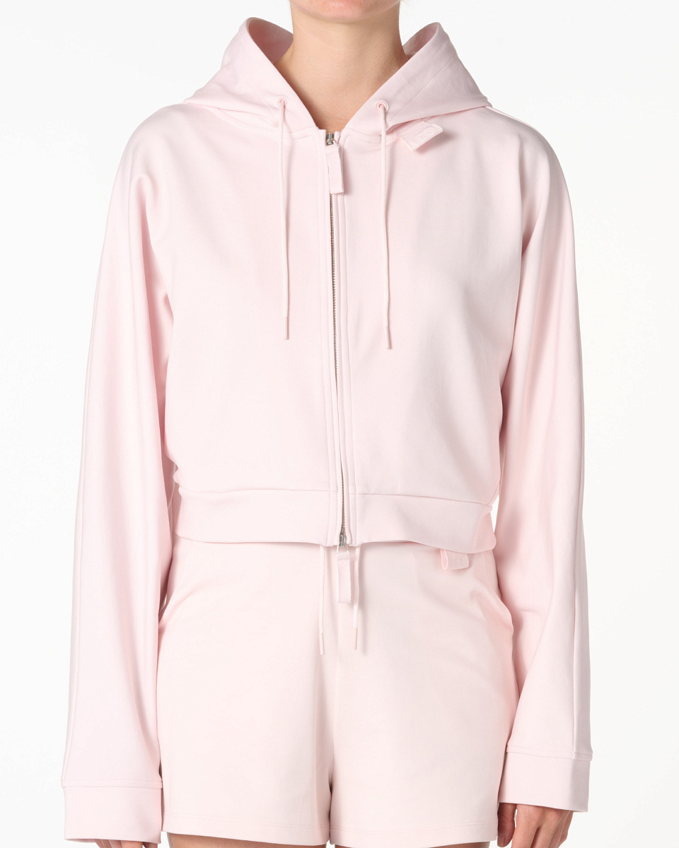 РОЗОВЫЙ СВИТШОТ КРОЯ ОВЕРСАЙЗ С КАПЮШОНОМ VALENA