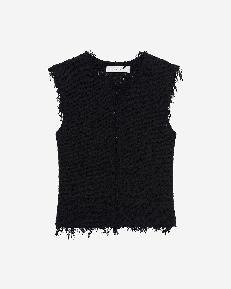 ЧЕРНЫЙ ЖИЛЕТ С БАХРОМОЙ SHANNY ЧЕРНЫЙ ЖИЛЕТ С БАХРОМОЙ SHANNY