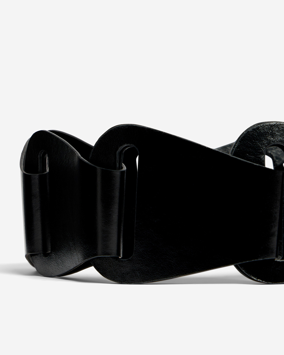 ЧЕРНЫЙ РЕМЕНЬ ИЗ КОЖИ ORIGAMI