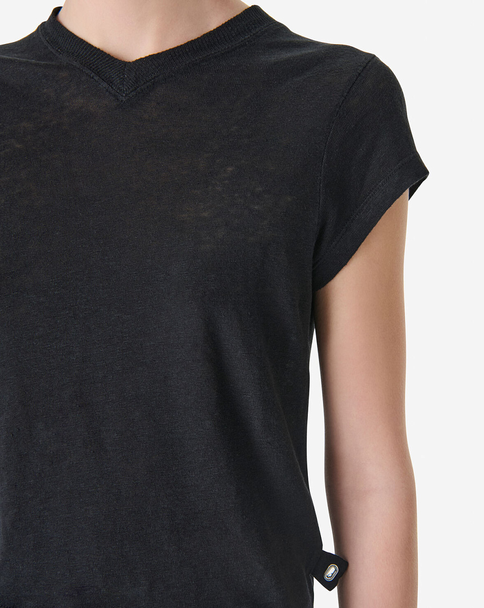 ЧЕРНАЯ ЛЬНЯНАЯ ФУТБОЛКА SYBEL