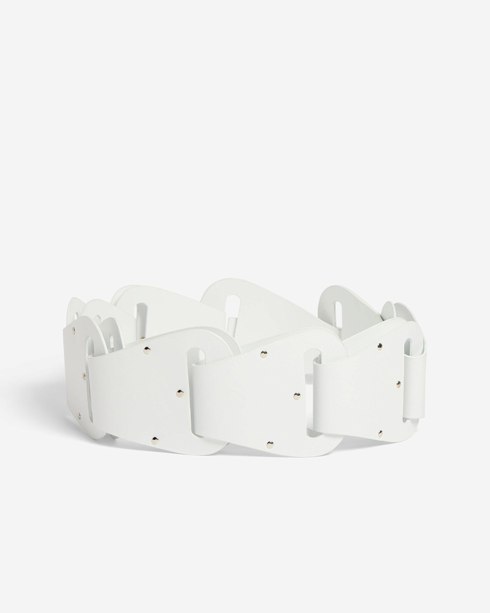 БЕЛЫЙ РЕМЕНЬ ИЗ КОЖИ ORIGAMI