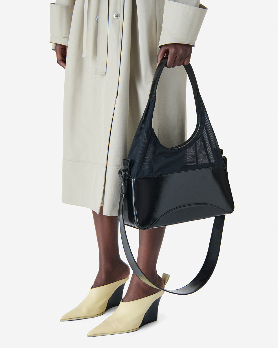 СУМКА-ХОБО ИЗ ДВУХ МАТЕРИАЛОВ TANDEM GLOSS GM