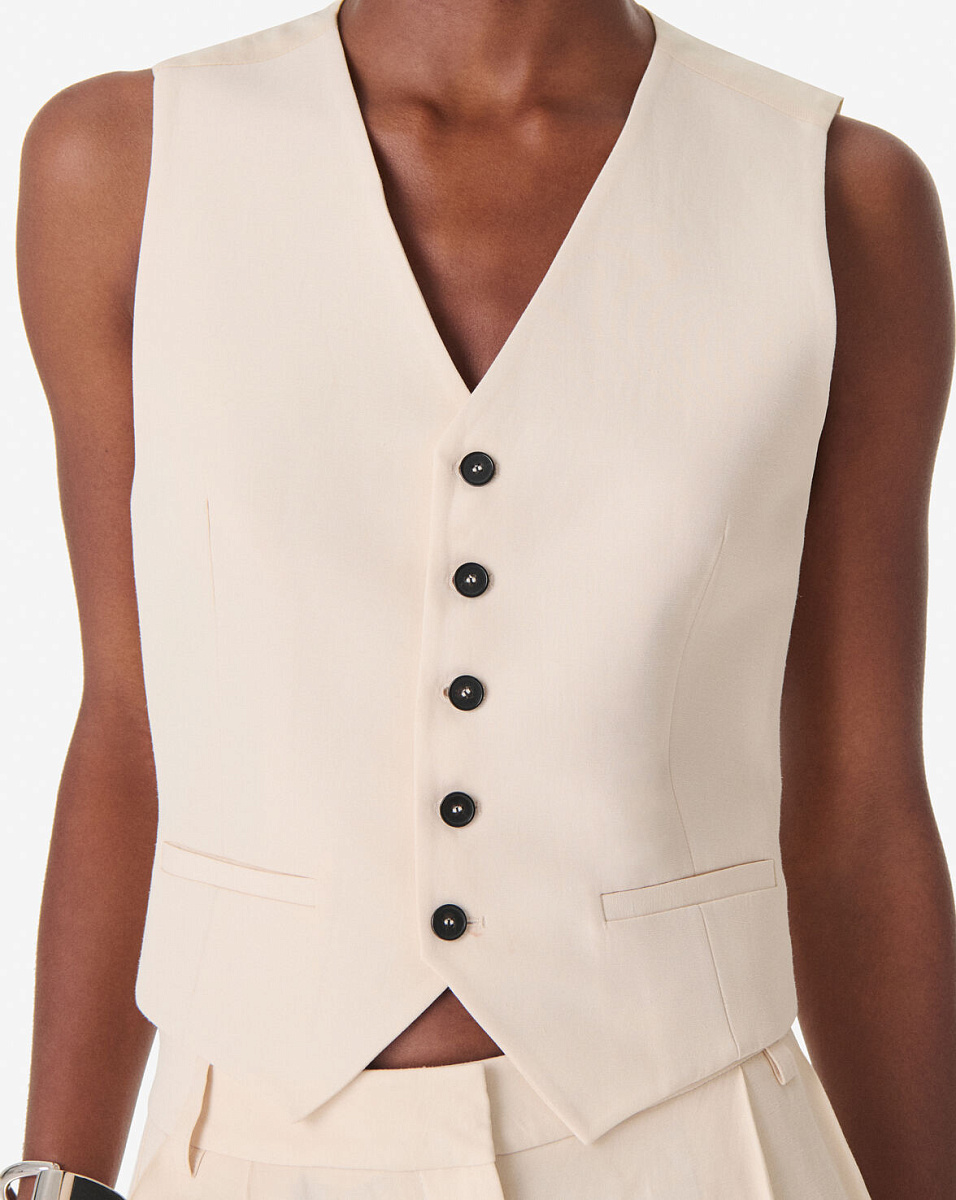 БЕЖЕВЫЙ КОСТЮМНЫЙ ЖИЛЕТ HIDA
